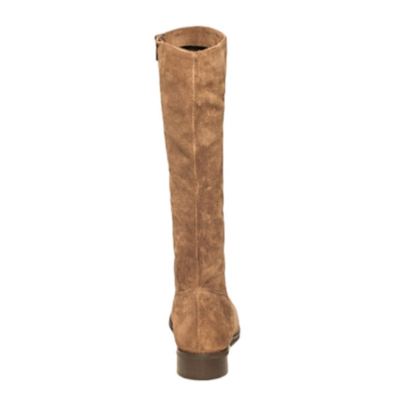 LE Chateau Made in Italy Suede Knee High Boot in Brandy Low Heel - Picture 3 of 15